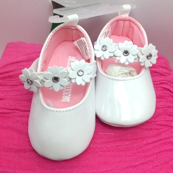 Laura Ashley Shoes Baby Girl White Flower Shoes Poshmark
